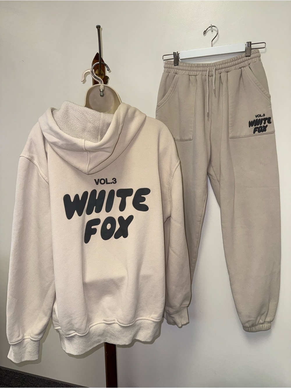 White Fox (Small/Medium) Vol.3 Logo Hoodie & Joggers Set - Tan